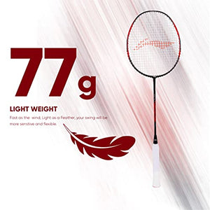 Li-Ning G-Force Superlite Ignite 7 (Black/Red) Carbon Fibre Strung Badminton Racket with Free Full Cover, S1