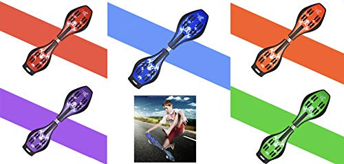 Toyify Alloy Heavy Duty Two Wheel Flash Colorful Lights on Wheels Skate Board for Unisex (Gold, Blue, 33”x 8” x 9)