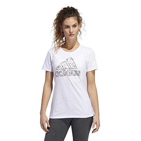 Image of adidas womens Floral Tee White Small