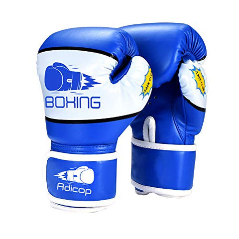 Red Boxing Gloves Hawk Sports Kids Boxing Gloves For Kids Children Youth Punching Bag Kickboxing Muay Thai Mitts MMA Training (Blue, 6 Oz Sparring Gloves