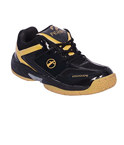 FEROC Black & Golden Unisex Badminton Shoes