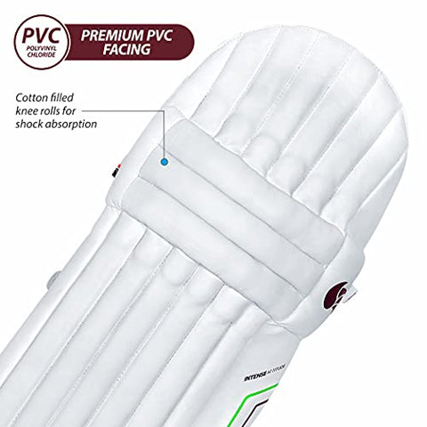 Image of DSC Intense Polyester Attitude Cricket Batting Leg Guard Boy's Right, White