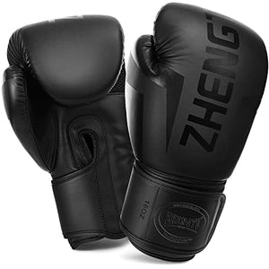 ZTTY Boxing Gloves PU Leather Kickboxing Muay Thai Punching Bag Mitts MMA Pro Grade Sparring Training Fight Gloves for Men & Women