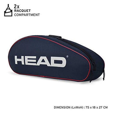 HEAD Polyester Ignition Pro 6R Badminton Kit Bag (Navy & Grey)