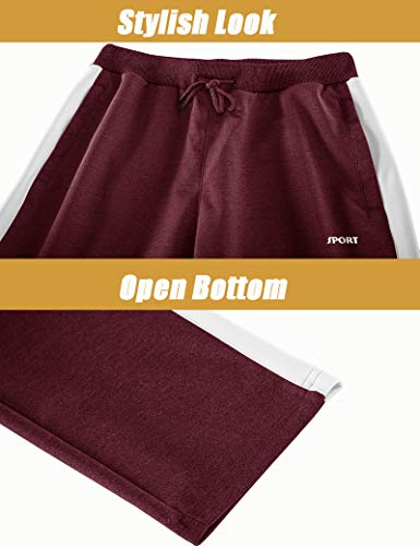 MAGNIVIT Warm Up Suits for Men Basketball Soccer Tracksuits 2 Piece Wine Red