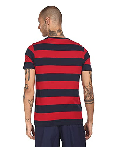 Image of US Polo Association Men's Striped Regular T-Shirt (I686010PLS_Red/Navy XXL)