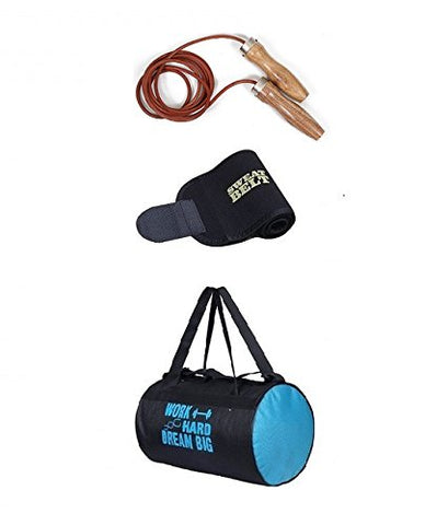 Image of Lifeline Hg 002 Square Home Gym | | Bonus Gym Bag and Sweat Belt &Leather (Weatherproof) Skipping Rope with Wooden Handle for Stomach Exercise