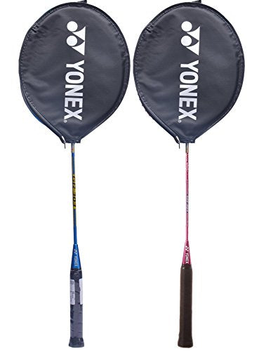 Yonex GR 303 Aluminum Badminton Racquet Combo, G3 (Blue/Red, Set of 2)