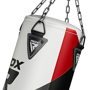 RDX Punch Bag for Boxing Training | Filled Heavy Bag Set with Punching Gloves, Chain, Ceiling Hook | Great for Grappling, MMA, Kickboxing, Muay Thai, Karate, BJJ & Taekwondo | 13 pcs Comes in 4FT/5FT