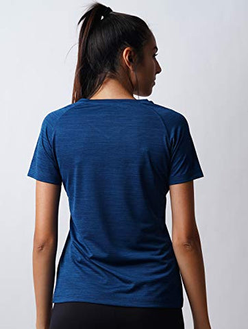 Image of LAYA Women's Sports Raglan Tee (HARPER, Medium, Rama Blue)