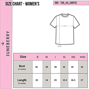 JUNEBERRY Women's Cotton Half Sleeve Regular Fit Printed T-Shirt (TSH_JB_54_Coffee_XXL_Multicolored_XX-Large)