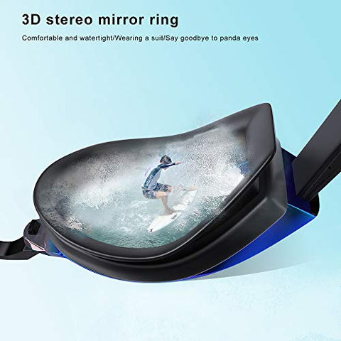 Image of DEFUNX Shortsighted Swimming Goggles,UV Protection Swim Goggles with Prescription Lenses Leak-Proof Anti-Fog Myopia Goggles