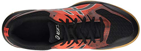 Image of ASICS Men's Gel-Rocket 9 Black/Fiery Red Leather Indoor Court Shoes-11 UK (46.5 EU) (12 US) (1071A030)