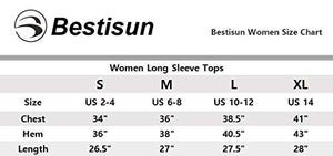 Bestisun Women's Long Sleeve Workout Shirts Open Back Shirts Athletic Exercise Tops Muscle Sports Clothing Gym Wear Fall Winter Clothes Gray S