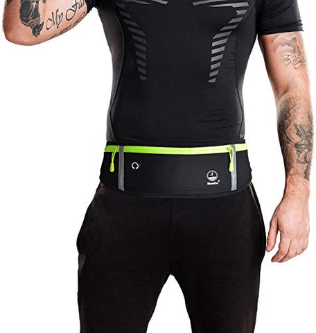 Image of Running Belt, Fanny Pack for Women Men, Water Resistant Waist Pack, Runners Belt for Hiking Fitness Travel - Adjustable Running Pouch Phone Holder Accessories for iPhone Samsung - Black