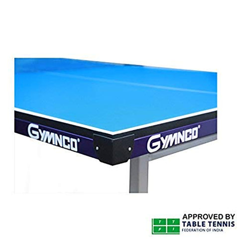 Gymnco Robust High Tech Table Tennis Table with 25 mm Top and 100 mm Stopper Wheel (Free TT Table Cover + 2 TT Racket & Balls)