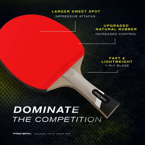 Image of PRO SPIN Elite Series Pro Carbon Ping Pong Paddle | Performance-Level Table Tennis Racket with Carbon Fiber Technology, Bonus Premium Rubber Protector | Professional Table Tennis Paddle