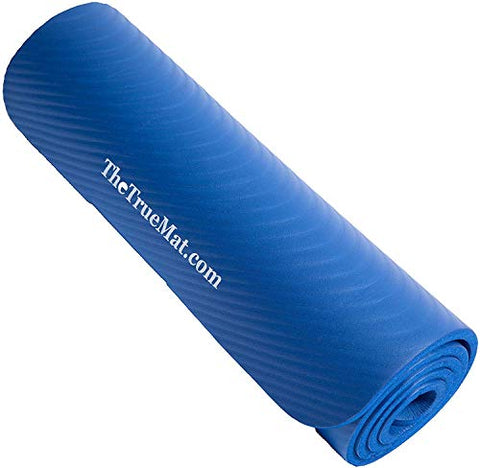 Image of The True Mat Yoga and Exercise Mat (10-12 mm Thick; 6 x 2 Feet), Ocean Blue