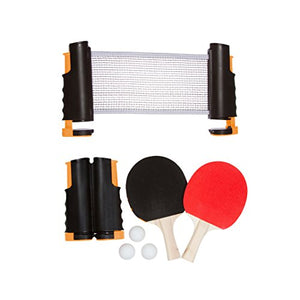 Anywhere Table Tennis Set with Paddles & Balls by Trademark Innovations (Orange)