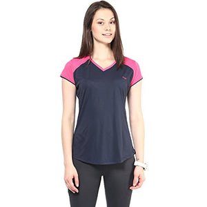 berge' Ladies Polyester Dry Fit Western Shirts & Tshirts for Women, Quick Drying & Breathable Fabric, Gym Wear Tees & Workout Tops (Navy Colour) XL