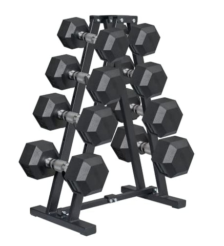 Image of JOLISTEN Dumbbell Rack Stand Only for Home Gym, Free Weight Rack for Dumbbells 400 LBS Capacity, Small Compact A-Frame Hand Weights Holder Rack 4 Tier (7 Tiers Adjustable)