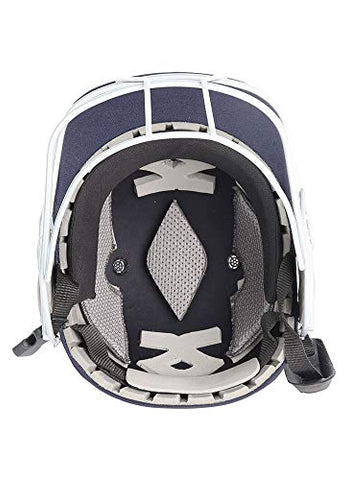 Image of Shrey Match Mild Steel Visor Cricket Helmet, Men's Large (Navy Blue)