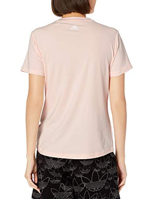 adidas womens Designed 2 Move Branded Tee Pink Tint/Power Berry Medium