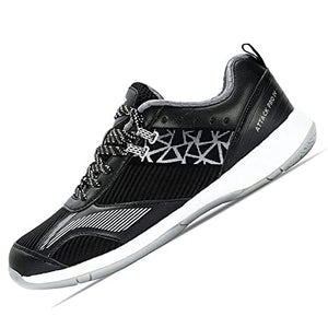 Li-Ning A-Pro Non-Marking Badminton Court Shoes, Black/Silver-8UK