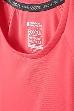 Mountain Warehouse Endurance Womens T-Shirt - Ladies Top, Coral (Plain), 20