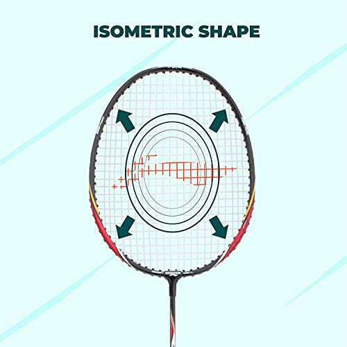 Li-Ning XP 998-PV SINDHU Signature Series Aluminum-Alloy Isometric Strung Badminton Racquet (Charcoal/Red) Half Cover - Set of 2