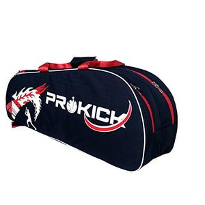 Prokick 900D Polyester, Nylon Lining Double Zipper Badminton/Tennis Kit Bag with Shoe Compartment (Navy)