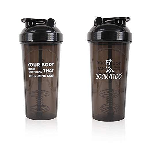 Cockatoo CS-01 Stainless Steel BPA-free Shaker Bottle (Black, 700ml )