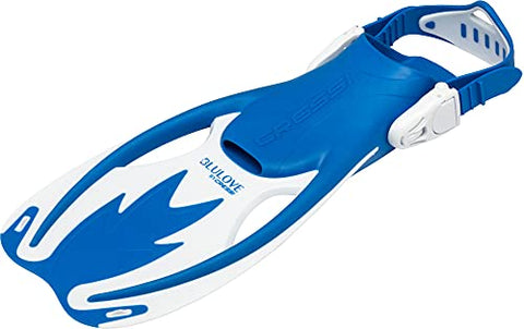 Image of Cressi Kid's Rocks Adjustable Premium Children Fins, Blue/White, S/M-1/2 Y