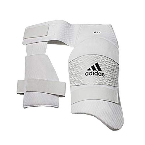 Image of Adidas Youth XT 2.0 Double-Knit-Fabric Cricket Dual Thigh Guard, White (Youth)