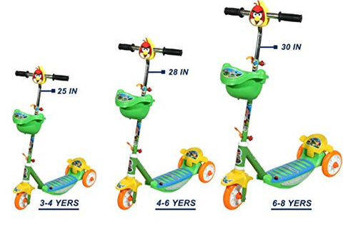 Image of JoyRide Three Wheel Kick Scooter for Boys and Girls with Adjustable Height,Storage Basket , Foot Break (3 Years-8 Years)
