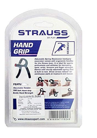 Image of Strauss Adjustable Hand Grip Strengthener, (Grey/Black)