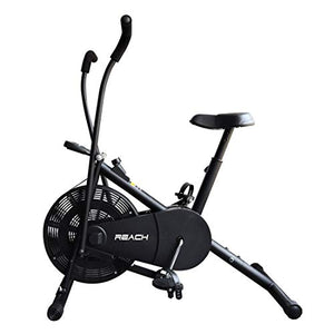 Reach Air Bike Exercise Cycle With Moving Handles & Adjustable Cushioned Seat (Multi-color)