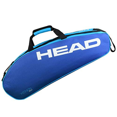 Image of Head Xenon 300 Single Compartment 3 Racquet Badminton Kit Bag, Polyester (Size: 75X10X27 cm | Colour: Blue/Turquoise)