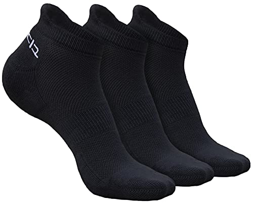 Heelium Bamboo Women's Ankle Socks for Running Sports & Gym, Black, Anti Odour Breathable Durable Anti Blister Free Size (Shoe Size UK3 - UK7), Combo Pack of 3 Pairs