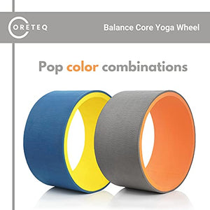 Coreteq Balance Core Yoga Wheel EVA Foam Padded 13 x 6 inch Extra Wide (Grey-Orange)