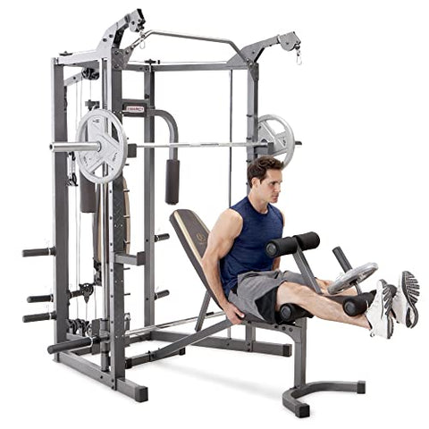 Image of Marcy Smith Machine with Bench and Weight Bar - Home Gym Equipment SM-4008