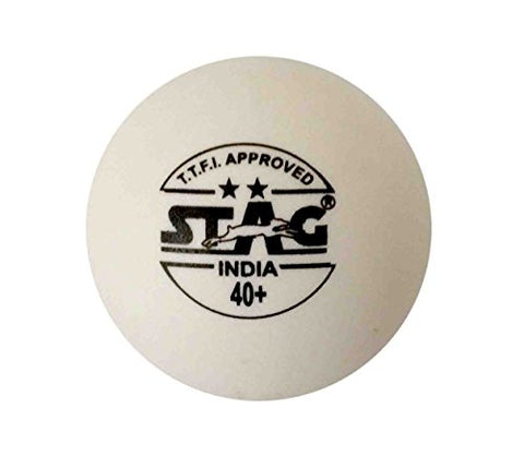 Image of STAG Two Star Plastic Table Tennis Ball, Size 40 mm, (White)