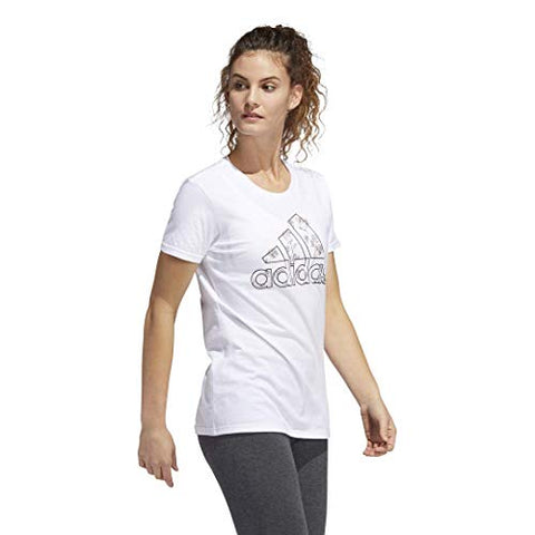 Image of adidas womens Floral Tee White Small