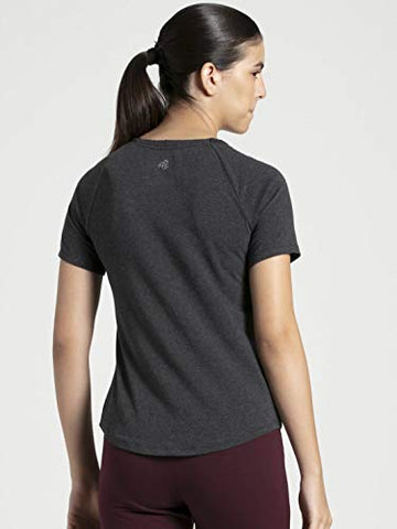 Image of Jockey Women's Plain Regular fit T-Shirt (AW27_Black Melange Large)