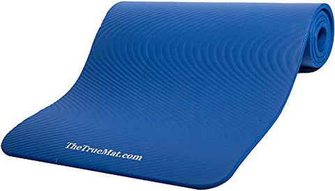 Image of The True Mat Yoga and Exercise Mat (10-12 mm Thick; 6 x 2 Feet), Ocean Blue