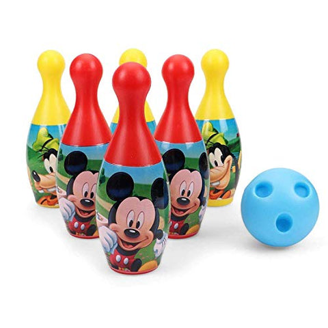 Image of MANAKI ENTERPRISE Bowling Game Set for Kids with 6 Pin 1 Ball Sport Toys Gift for Baby Boys Girls Age 3 4 5 6 Years Old.