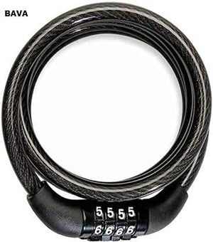 NKSA Cycle Cable Lock Bicycle Number Lock Cable Lock Universal, Polished Finish, Black, Pack of 1