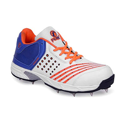 Feroc Men's Synthetic Adf Cricket Spikes Shoes (Orange, 9.5)