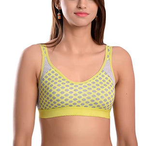 Zielen Women's/Girls Cotton Sports Wear Non Padded Gym/Yoga/Workout Sports Bra (Pack of 3)