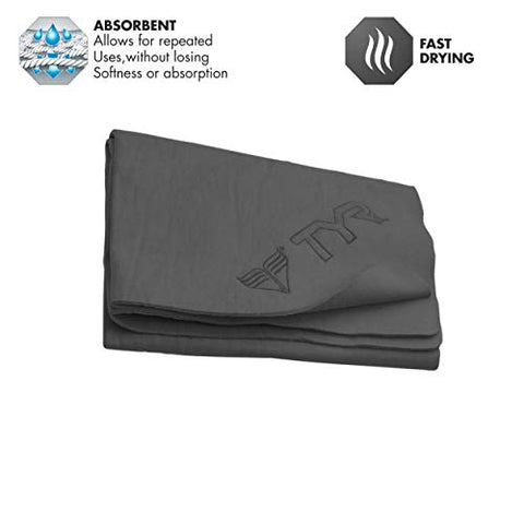 Image of TYR Dry Off Sport Swim Towel (Charcoal)